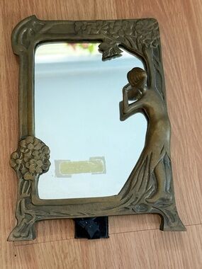 Art Nouveau Decorative Wall Mirror - Bronze Finish